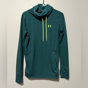 Under Armour Size Small Green Hoodie with Neon Accents